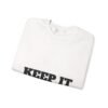 سويت شيرت برقبة دائرية بشعار رياضي - "حافظ على لياقتك... فقط حافظ على لياقتك"" fitness slogan crewneck sweatshirt — "keep it shirt...just keep the fittness up"