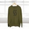 three panel fleece hoodie — "inhale & exhale, be energetic" motivational hoodie