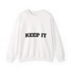 سويت شيرت برقبة دائرية بشعار رياضي - "حافظ على لياقتك... فقط حافظ على لياقتك"" fitness slogan crewneck sweatshirt — "keep it shirt...just keep the fittness up"