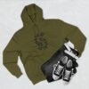 three panel fleece hoodie — "inhale & exhale, be energetic" motivational hoodie