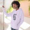 three panel fleece hoodie — "inhale & exhale, be energetic" motivational hoodie