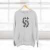 three panel fleece hoodie — "inhale & exhale, be energetic" motivational hoodie