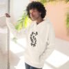 three panel fleece hoodie — "inhale & exhale, be energetic" motivational hoodie