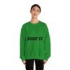 سويت شيرت برقبة دائرية بشعار رياضي - "حافظ على لياقتك... فقط حافظ على لياقتك"" fitness slogan crewneck sweatshirt — "keep it shirt...just keep the fittness up"