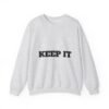 سويت شيرت برقبة دائرية بشعار رياضي - "حافظ على لياقتك... فقط حافظ على لياقتك"" fitness slogan crewneck sweatshirt — "keep it shirt...just keep the fittness up"
