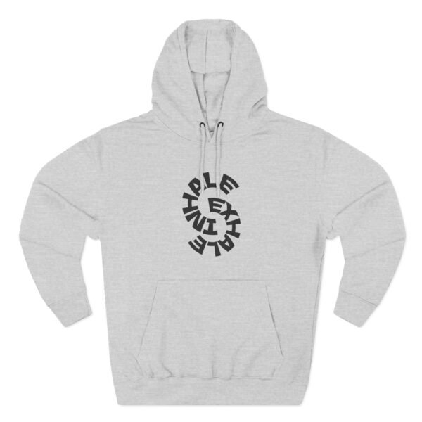 three panel fleece hoodie — "inhale & exhale, be energetic" motivational hoodie