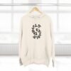 three panel fleece hoodie — "inhale & exhale, be energetic" motivational hoodie