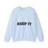 سويت شيرت برقبة دائرية بشعار رياضي - "حافظ على لياقتك... فقط حافظ على لياقتك"" fitness slogan crewneck sweatshirt — "keep it shirt...just keep the fittness up"