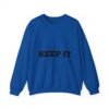 سويت شيرت برقبة دائرية بشعار رياضي - "حافظ على لياقتك... فقط حافظ على لياقتك"" fitness slogan crewneck sweatshirt — "keep it shirt...just keep the fittness up"