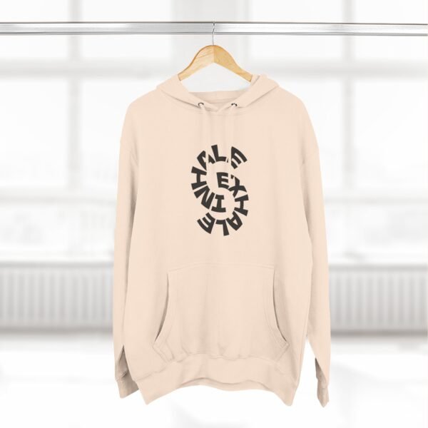 three panel fleece hoodie — "inhale & exhale, be energetic" motivational hoodie