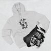 three panel fleece hoodie — "inhale & exhale, be energetic" motivational hoodie