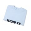 سويت شيرت برقبة دائرية بشعار رياضي - "حافظ على لياقتك... فقط حافظ على لياقتك"" fitness slogan crewneck sweatshirt — "keep it shirt...just keep the fittness up"