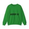 سويت شيرت برقبة دائرية بشعار رياضي - "حافظ على لياقتك... فقط حافظ على لياقتك"" fitness slogan crewneck sweatshirt — "keep it shirt...just keep the fittness up"