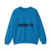 سويت شيرت برقبة دائرية بشعار رياضي - "حافظ على لياقتك... فقط حافظ على لياقتك"" fitness slogan crewneck sweatshirt — "keep it shirt...just keep the fittness up"