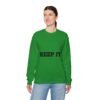 سويت شيرت برقبة دائرية بشعار رياضي - "حافظ على لياقتك... فقط حافظ على لياقتك"" fitness slogan crewneck sweatshirt — "keep it shirt...just keep the fittness up"