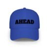 ahead embroidered low profile baseball cap – bold vintage lettering hat