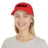 ahead embroidered low profile baseball cap – bold vintage lettering hat