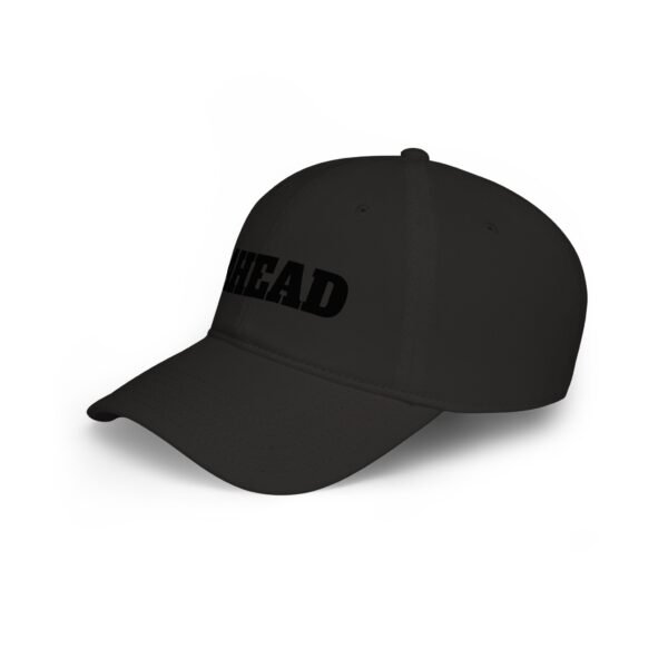 ahead embroidered low profile baseball cap – bold vintage lettering hat