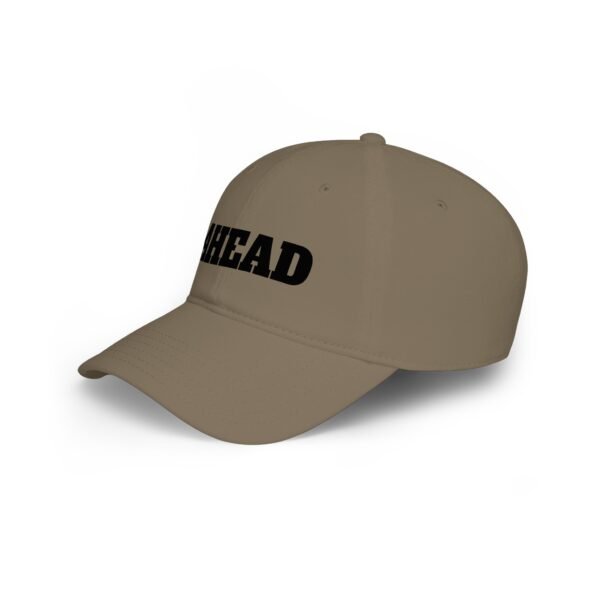 ahead embroidered low profile baseball cap – bold vintage lettering hat