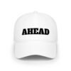 ahead embroidered low profile baseball cap – bold vintage lettering hat