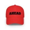 ahead embroidered low profile baseball cap – bold vintage lettering hat