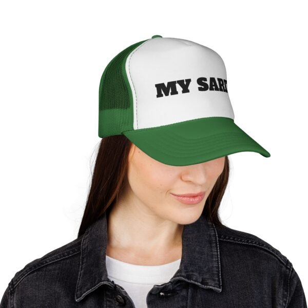 trucker cap — "my sarit" retro mesh snapback hat