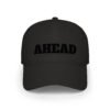 ahead embroidered low profile baseball cap – bold vintage lettering hat