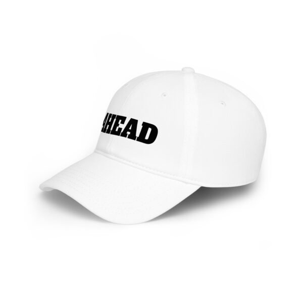 ahead embroidered low profile baseball cap – bold vintage lettering hat