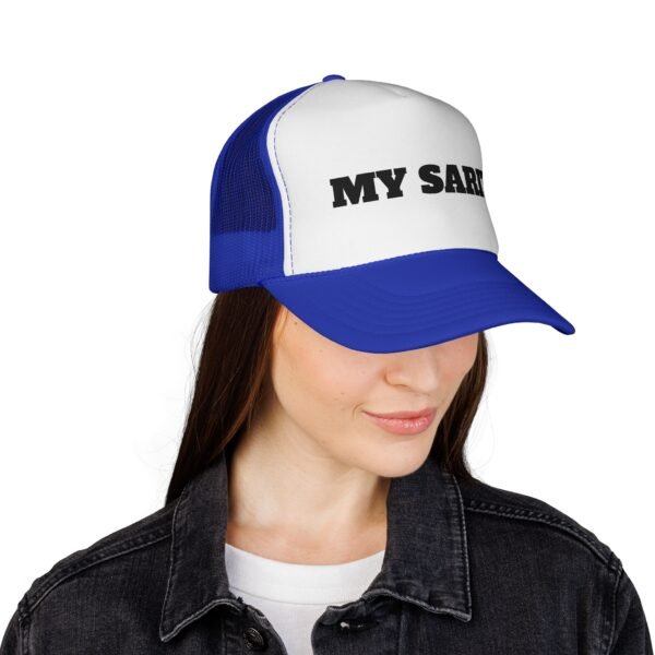 trucker cap — "my sarit" retro mesh snapback hat