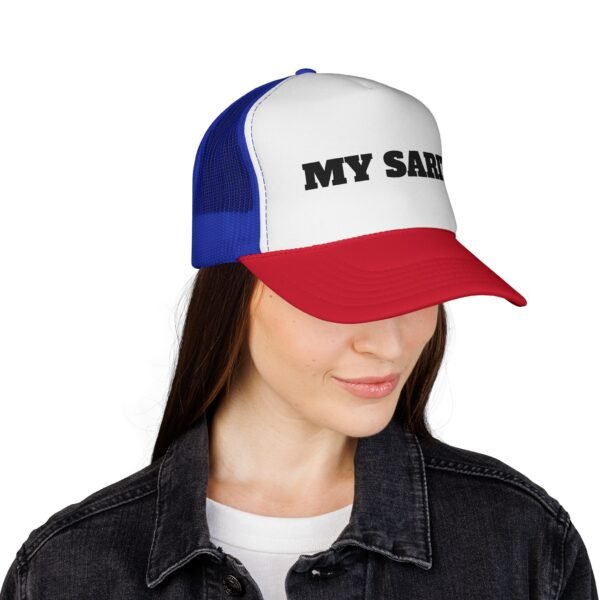 trucker cap — "my sarit" retro mesh snapback hat