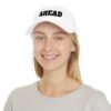 ahead embroidered low profile baseball cap – bold vintage lettering hat