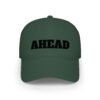 ahead embroidered low profile baseball cap – bold vintage lettering hat