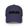 ahead embroidered low profile baseball cap – bold vintage lettering hat