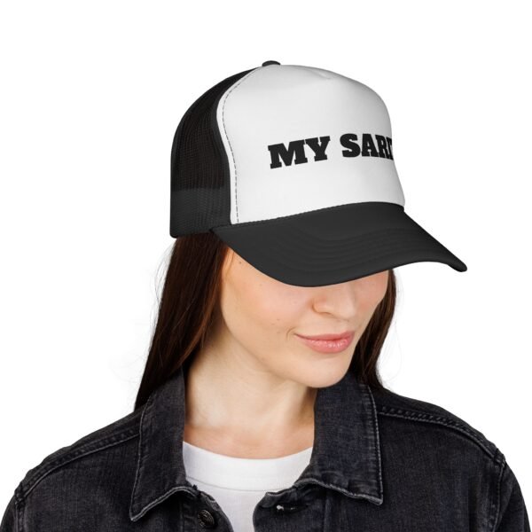 trucker cap — "my sarit" retro mesh snapback hat