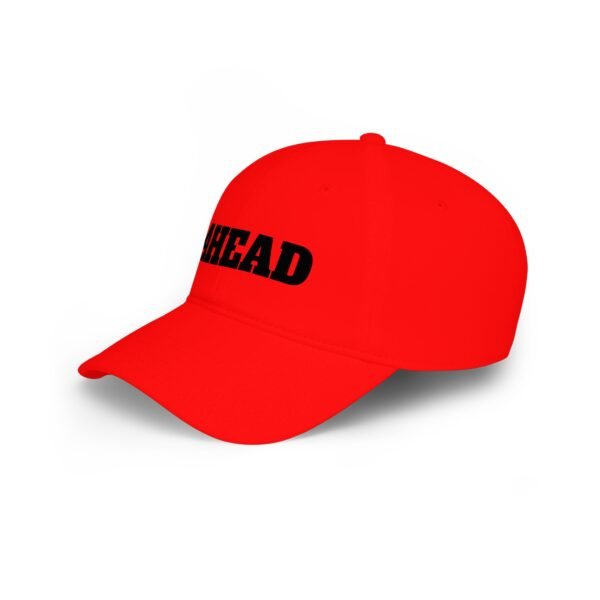 ahead embroidered low profile baseball cap – bold vintage lettering hat