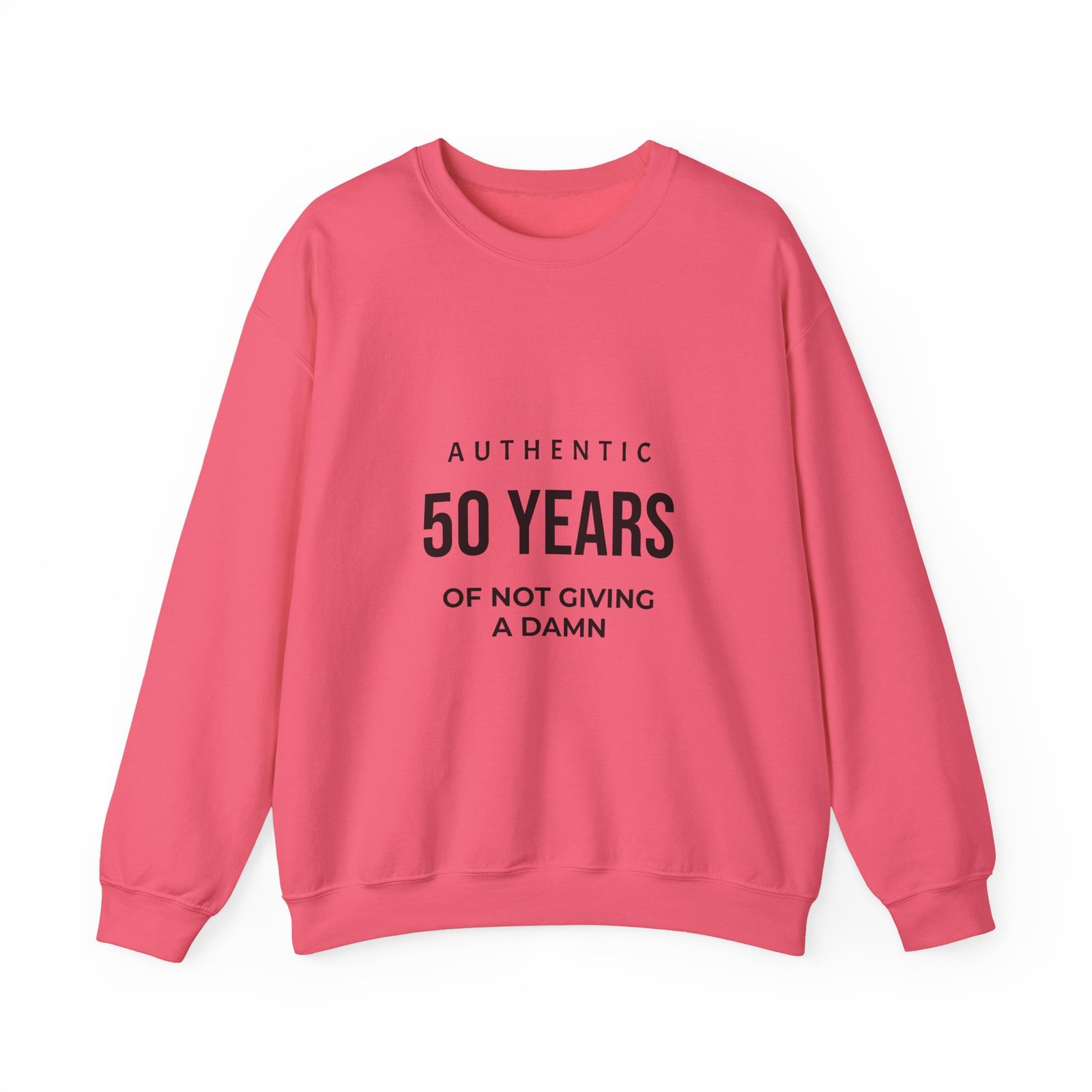 crewneck sweatshirt "authentic 50 years of not giving a damn" retro birthday shirt