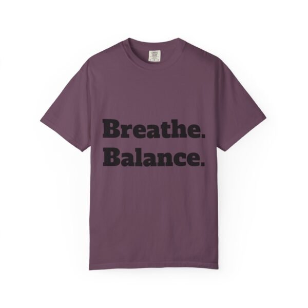 تيشيرت يوغا فاخر. تنفس. توازن. كن. high premium breathe. balance. become. yoga t shirt