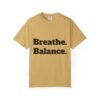 تيشيرت يوغا فاخر. تنفس. توازن. كن. high premium breathe. balance. become. yoga t shirt