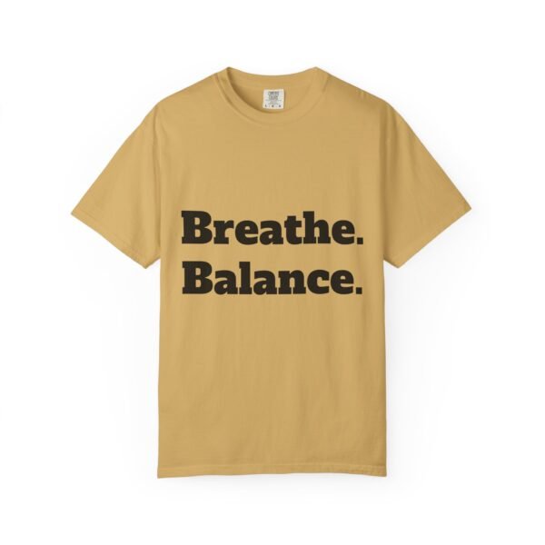 تيشيرت يوغا فاخر. تنفس. توازن. كن. high premium breathe. balance. become. yoga t shirt
