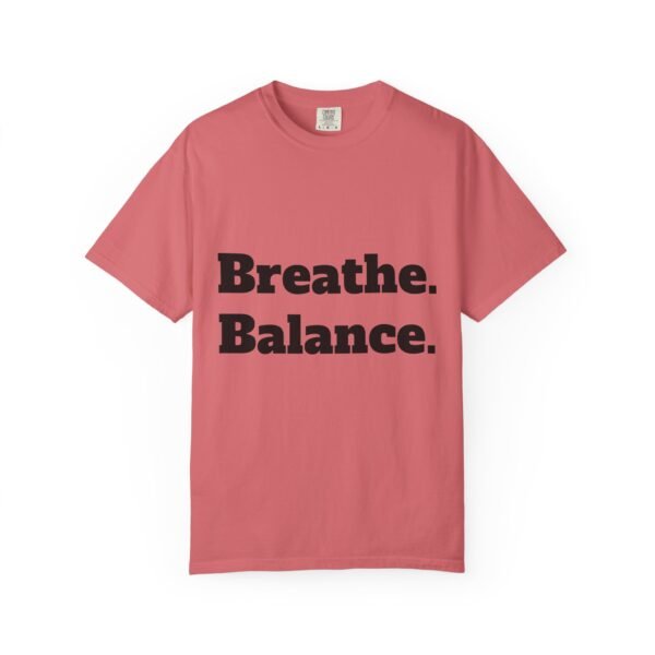 تيشيرت يوغا فاخر. تنفس. توازن. كن. high premium breathe. balance. become. yoga t shirt