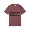 تيشيرت يوغا فاخر. تنفس. توازن. كن. high premium breathe. balance. become. yoga t shirt