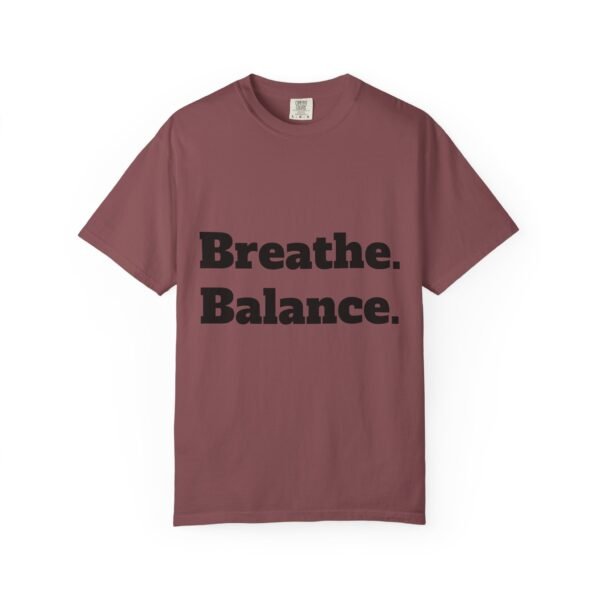 تيشيرت يوغا فاخر. تنفس. توازن. كن. high premium breathe. balance. become. yoga t shirt