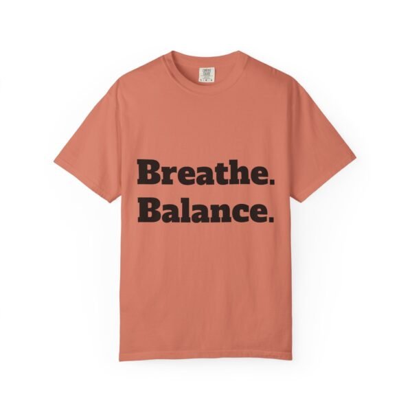 تيشيرت يوغا فاخر. تنفس. توازن. كن. high premium breathe. balance. become. yoga t shirt