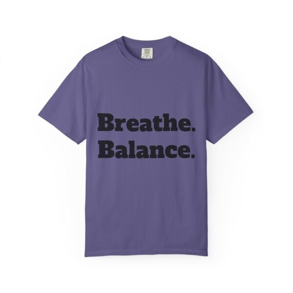 تيشيرت يوغا فاخر. تنفس. توازن. كن. high premium breathe. balance. become. yoga t shirt