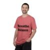 تيشيرت يوغا فاخر. تنفس. توازن. كن. high premium breathe. balance. become. yoga t shirt