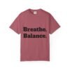 تيشيرت يوغا فاخر. تنفس. توازن. كن. high premium breathe. balance. become. yoga t shirt