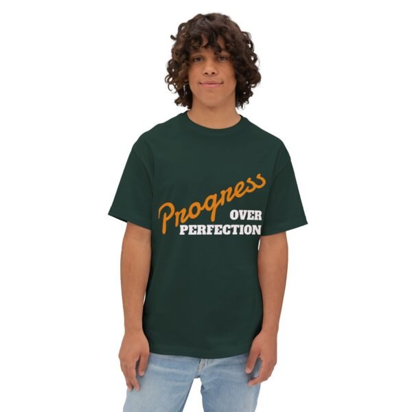 Progress Over Perfection Typographic Tee — Motivational Unisex T‑Shirt
