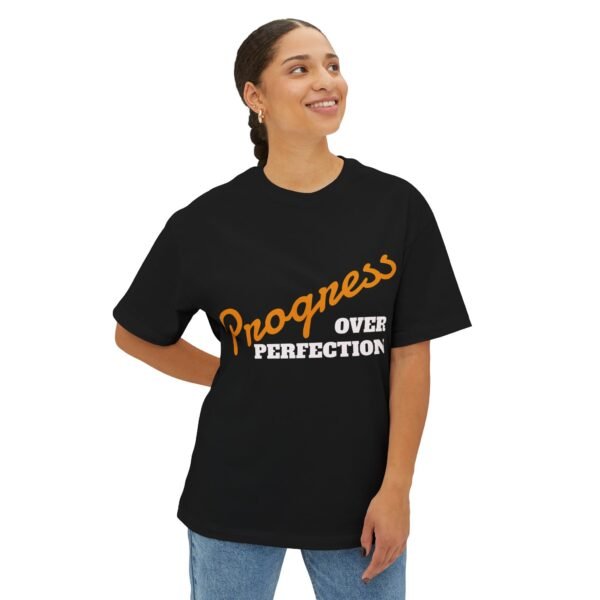 Progress Over Perfection Typographic Tee — Motivational Unisex T‑Shirt