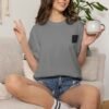 ESSENTIAL Gold Logo Luxury T-Shirt — SARIT Fashions Garment-Dyed Tee