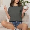 ESSENTIAL Gold Logo Luxury T-Shirt — SARIT Fashions Garment-Dyed Tee